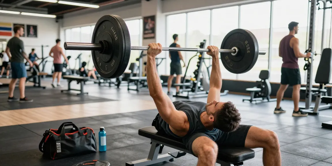 Utionon Steroide: Sportler trainiert im Fitnessstudio mit Gewichten zur Muskelsteigerung.