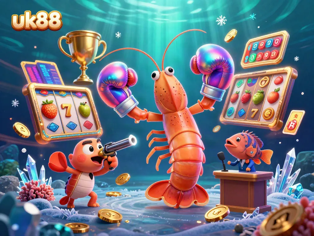 Experience the excitement of uk88 with vibrant slot elements and playful sea creatures in a lively underwater scene.