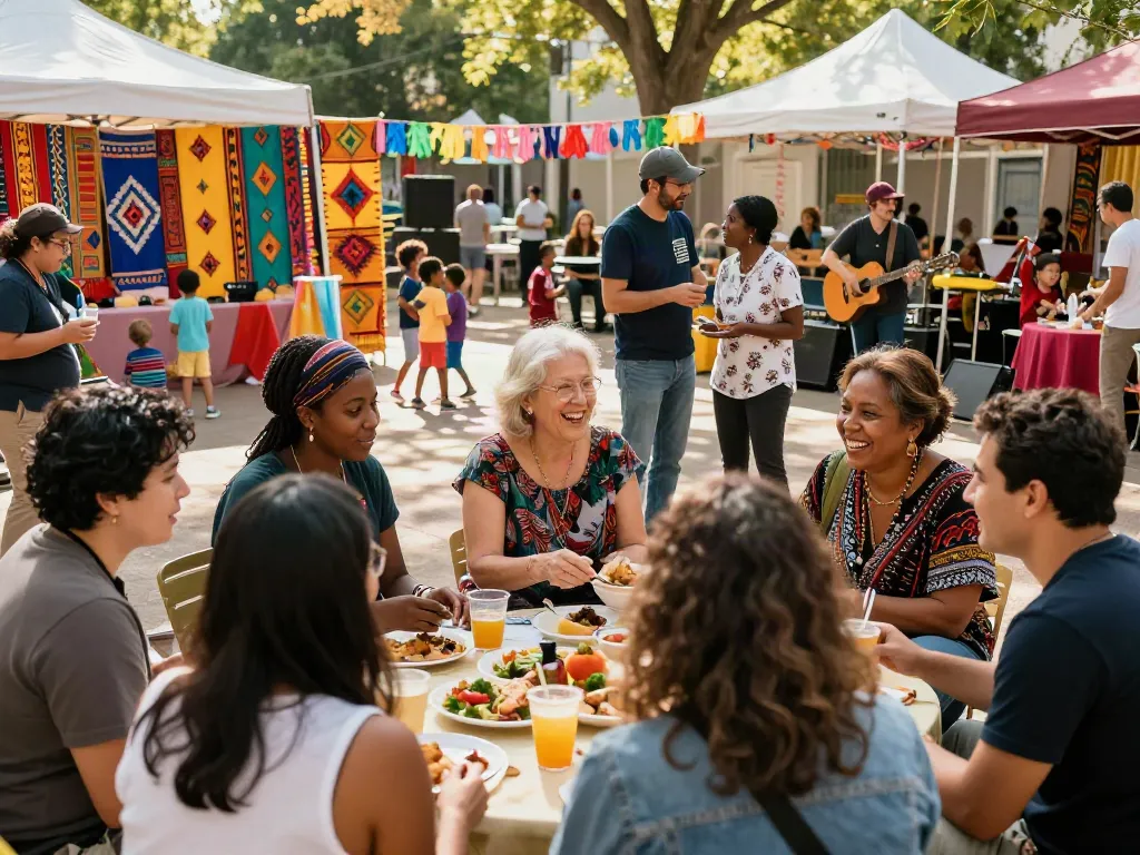 ROKOK88 showcasing diversity through a vibrant community gathering emphasizing cultural inclusivity and shared experiences.
